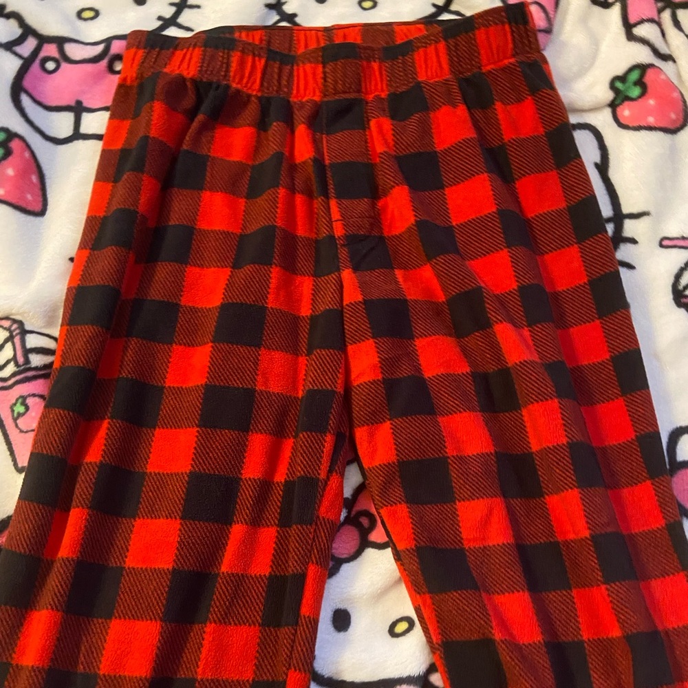 red and black plaid pj pants size medium